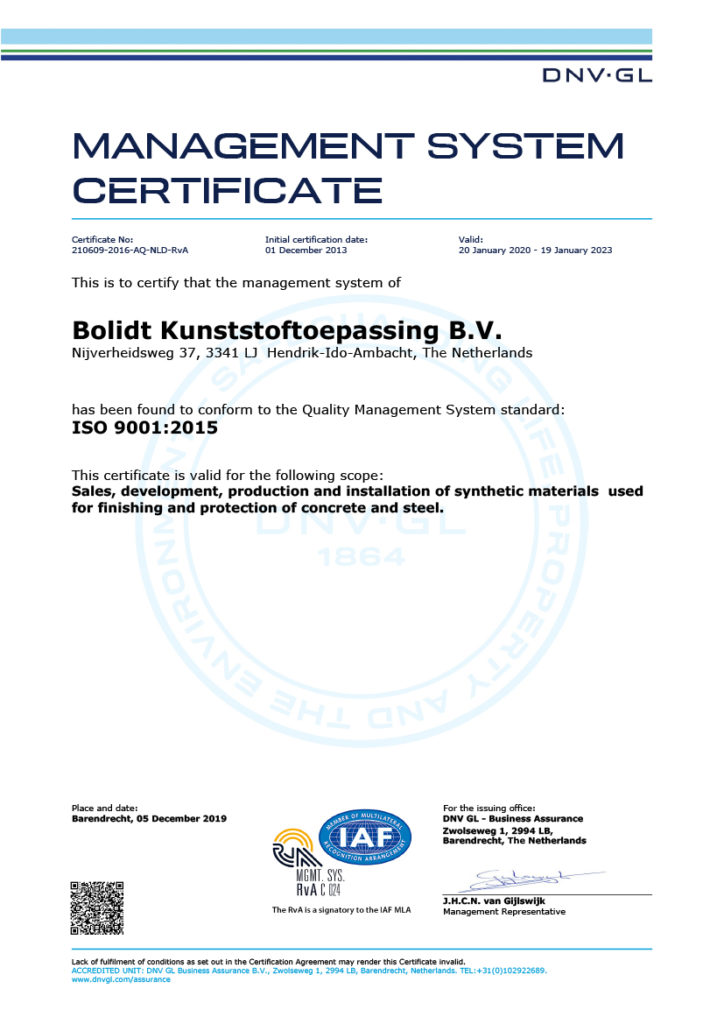 The ISO 9001 is the international standard for quality management systems.