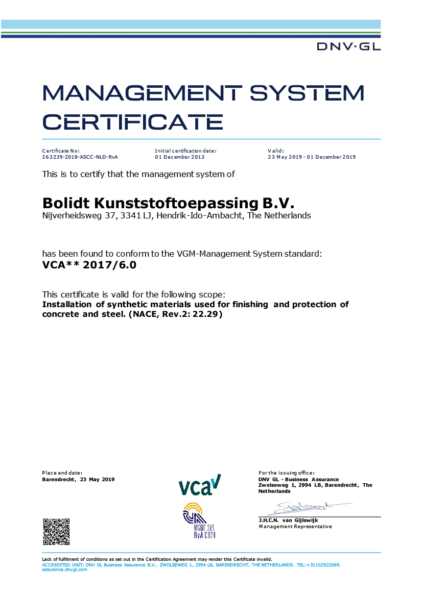 Certificaat-VCA** 2019 Engels